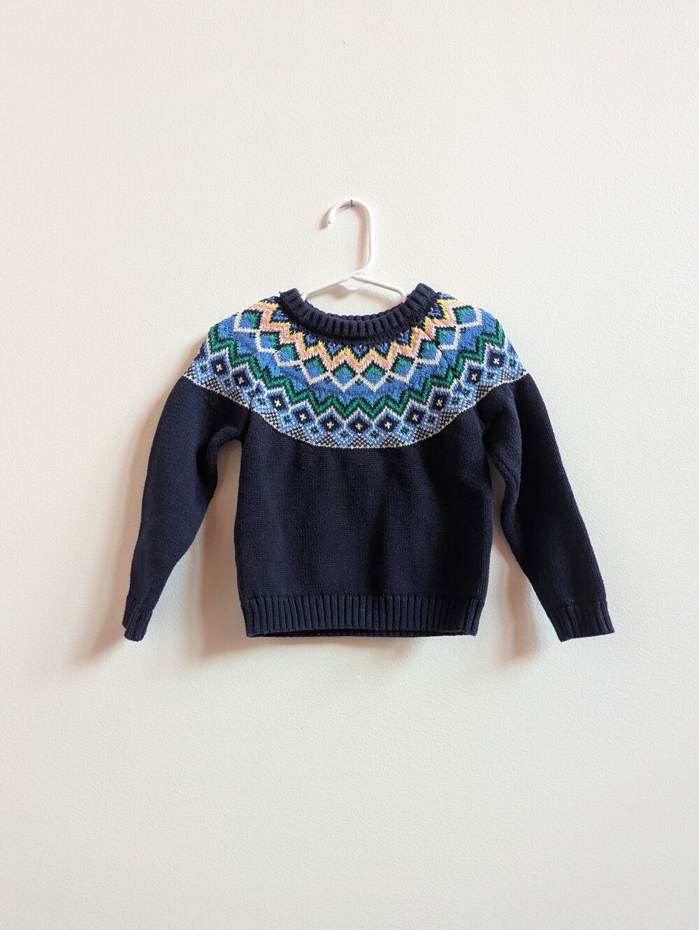 Old Navy Sweater Girls 3T Navy Fair Isle Holiday